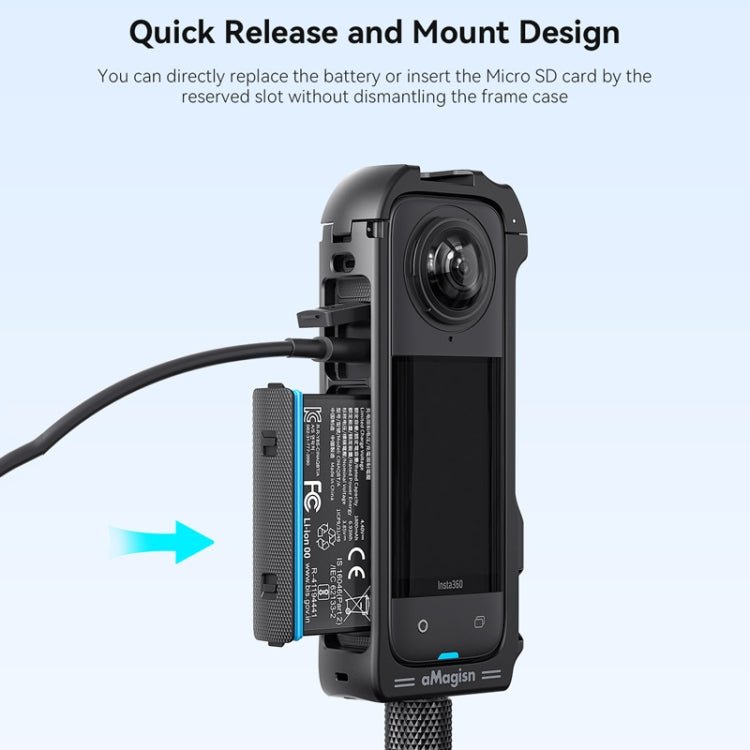 For Insta360 X4 aMagisn Quick - release Plastic Rabbit Cage Expansion Frame, Quick - release Plastic Frame - ORIWHIZaMagisnDJI & Insta360 AccessoriesInsta360 X Series