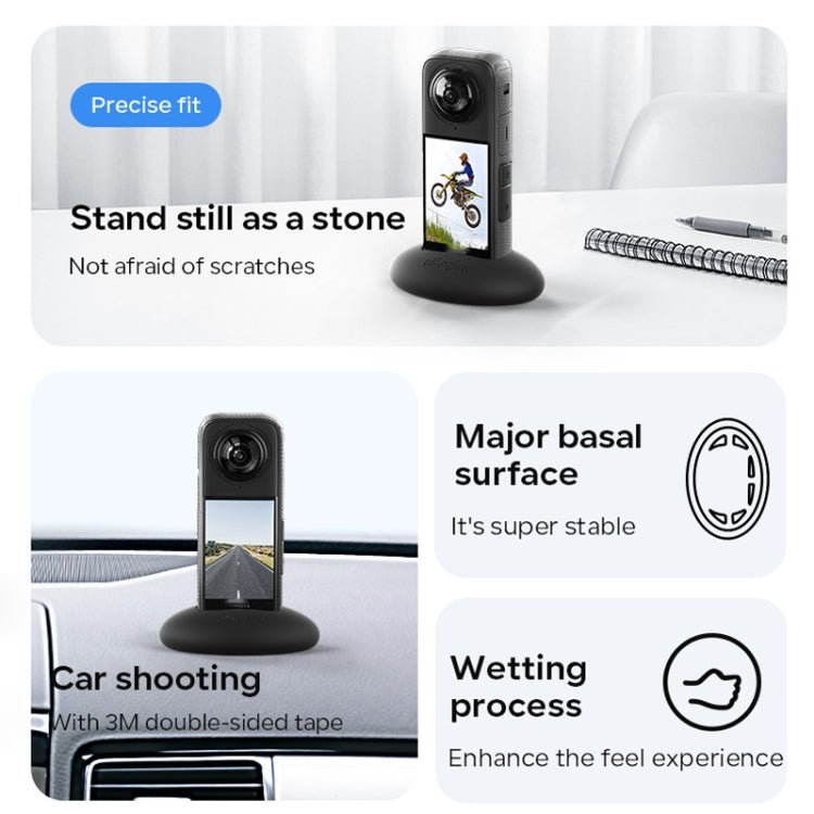 For Insta360 X4 aMagisn Silicone Base Vehicle Mounted Fixed Non - slip Holder, With Double Dided Glue, Without Double Sided Glue - ORIWHIZaMagisnDJI & Insta360 AccessoriesInsta360 X Series