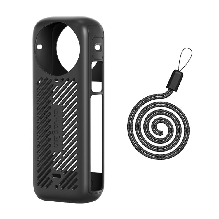 For Insta360 X4 AMagisn Silicone Protective Cover, Body Case + Lens Cover Black, Body Case + Lens Cover Gray, Body Case Black, Body Case Gray, Lens Cover Black, Lens Cover Gray - ORIWHIZaMagisnDJI & Insta360 AccessoriesInsta360 X Series