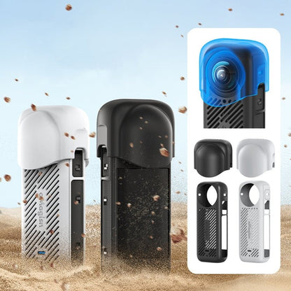 For Insta360 X4 AMagisn Silicone Protective Cover, Body Case + Lens Cover Black, Body Case + Lens Cover Gray, Body Case Black, Body Case Gray, Lens Cover Black, Lens Cover Gray - ORIWHIZaMagisnDJI & Insta360 AccessoriesInsta360 X Series