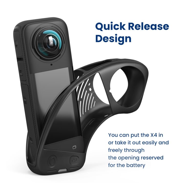 For Insta360 X4 AMagisn Silicone Protective Cover, Body Case + Lens Cover Black, Body Case + Lens Cover Gray, Body Case Black, Body Case Gray, Lens Cover Black, Lens Cover Gray - ORIWHIZaMagisnDJI & Insta360 AccessoriesInsta360 X Series