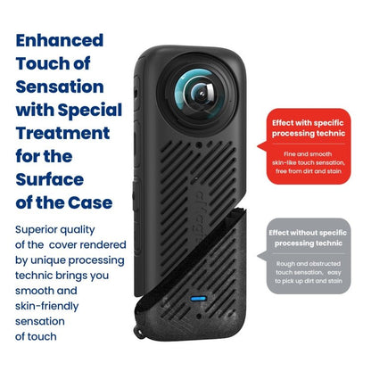 For Insta360 X4 AMagisn Silicone Protective Cover, Body Case + Lens Cover Black, Body Case + Lens Cover Gray, Body Case Black, Body Case Gray, Lens Cover Black, Lens Cover Gray - ORIWHIZaMagisnDJI & Insta360 AccessoriesInsta360 X Series