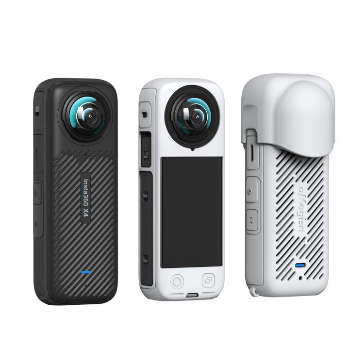 For Insta360 X4 AMagisn Silicone Protective Cover, Body Case + Lens Cover Black, Body Case + Lens Cover Gray, Body Case Black, Body Case Gray, Lens Cover Black, Lens Cover Gray - ORIWHIZaMagisnDJI & Insta360 AccessoriesInsta360 X Series