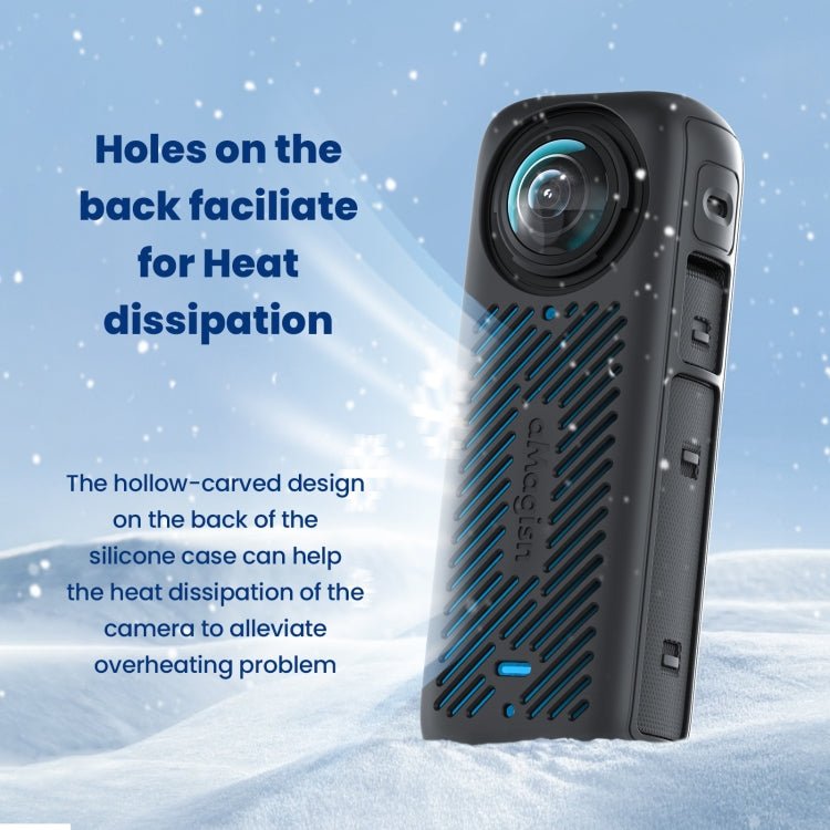 For Insta360 X4 AMagisn Silicone Protective Cover, Body Case + Lens Cover Black, Body Case + Lens Cover Gray, Body Case Black, Body Case Gray, Lens Cover Black, Lens Cover Gray - ORIWHIZaMagisnDJI & Insta360 AccessoriesInsta360 X Series