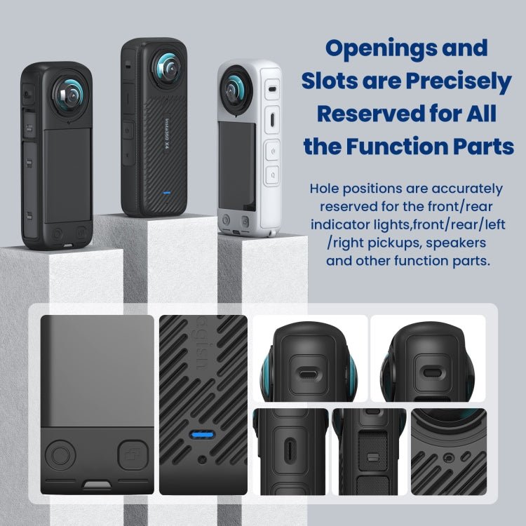 For Insta360 X4 AMagisn Silicone Protective Cover, Body Case + Lens Cover Black, Body Case + Lens Cover Gray, Body Case Black, Body Case Gray, Lens Cover Black, Lens Cover Gray - ORIWHIZaMagisnDJI & Insta360 AccessoriesInsta360 X Series