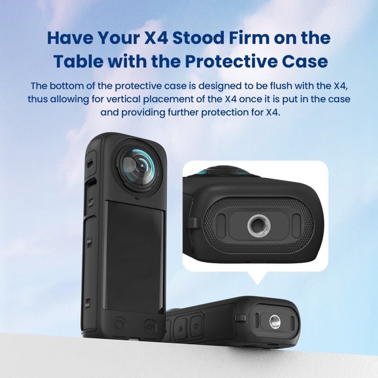 For Insta360 X4 AMagisn Silicone Protective Cover, Body Case + Lens Cover Black, Body Case + Lens Cover Gray, Body Case Black, Body Case Gray, Lens Cover Black, Lens Cover Gray - ORIWHIZaMagisnDJI & Insta360 AccessoriesInsta360 X Series