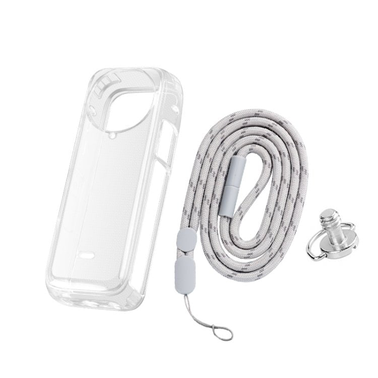 For Insta360 X4 Clear 1.5mm Soft TPU Protective Case, Single Cover, With Hand Strap, With Neck Strap - ORIWHIZDJI & Insta360 AccessoriesInsta360 X SeriesProtection & Cases