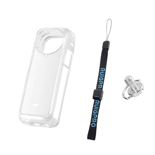 For Insta360 X4 Clear 1.5mm Soft TPU Protective Case, Single Cover, With Hand Strap, With Neck Strap - ORIWHIZDJI & Insta360 AccessoriesInsta360 X SeriesProtection & Cases