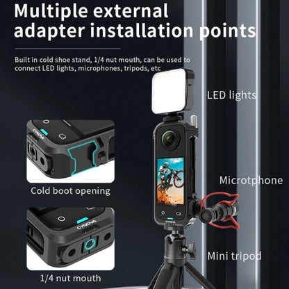 For Insta360 X4 CYNOVA Metal Rabbit Cage + Lens Cover Set Protective Accessories - ORIWHIZCYNOVADJI & Insta360 AccessoriesInsta360 X Series
