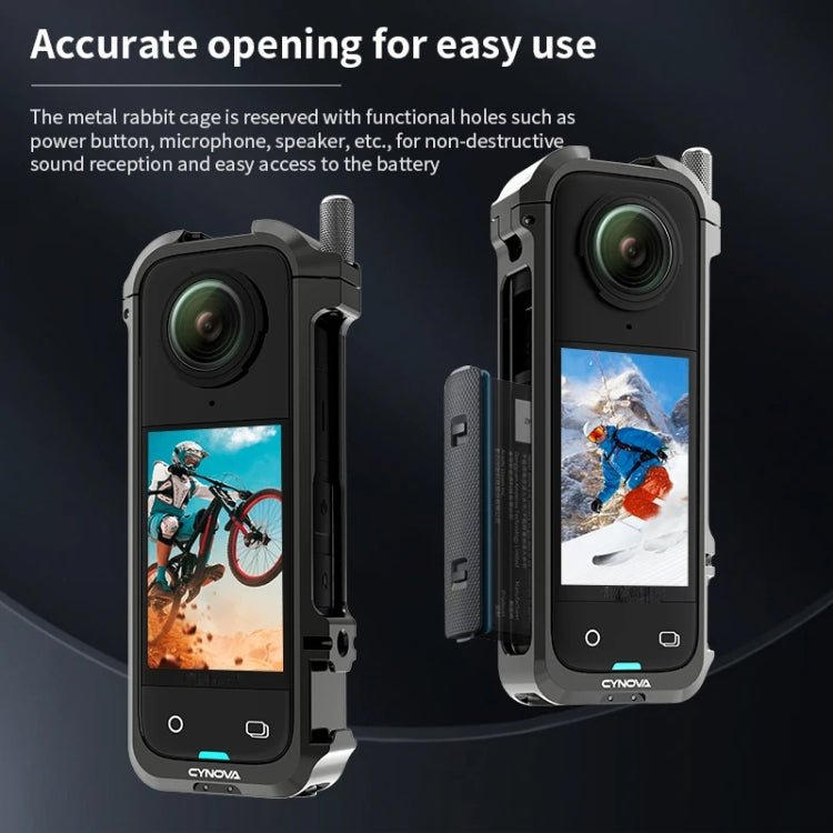 For Insta360 X4 CYNOVA Metal Rabbit Cage + Lens Cover Set Protective Accessories - ORIWHIZCYNOVADJI & Insta360 AccessoriesInsta360 X Series