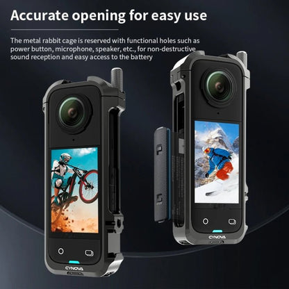 For Insta360 X4 CYNOVA Metal Rabbit Cage + Lens Cover Set Protective Accessories - ORIWHIZCYNOVADJI & Insta360 AccessoriesInsta360 X Series