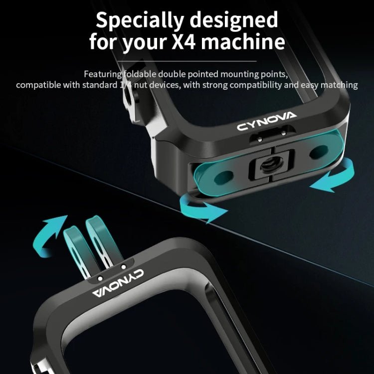 For Insta360 X4 CYNOVA Metal Rabbit Cage + Lens Cover Set Protective Accessories - ORIWHIZCYNOVADJI & Insta360 AccessoriesInsta360 X Series