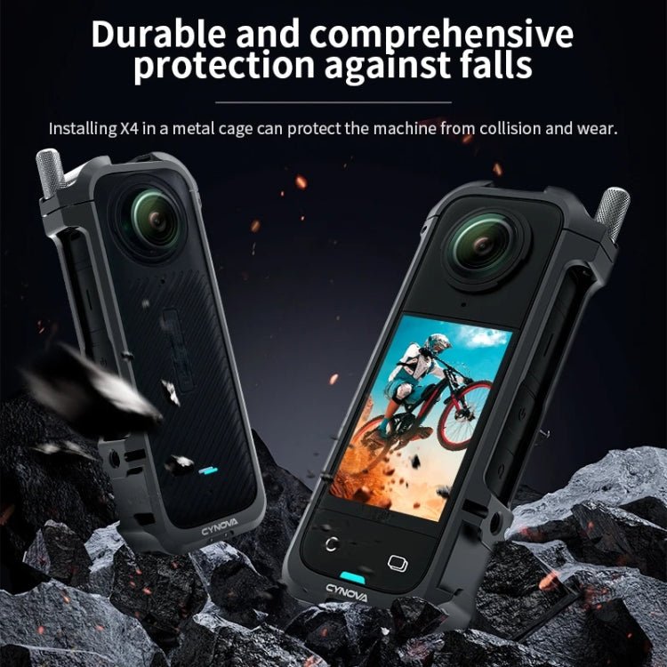 For Insta360 X4 CYNOVA Metal Rabbit Cage + Lens Cover Set Protective Accessories - ORIWHIZCYNOVADJI & Insta360 AccessoriesInsta360 X Series