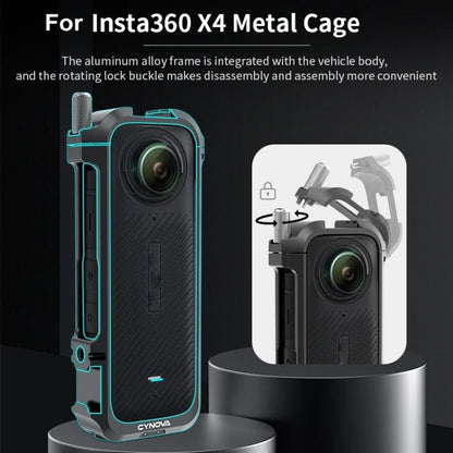For Insta360 X4 CYNOVA Metal Rabbit Cage + Lens Cover Set Protective Accessories - ORIWHIZCYNOVADJI & Insta360 AccessoriesInsta360 X Series