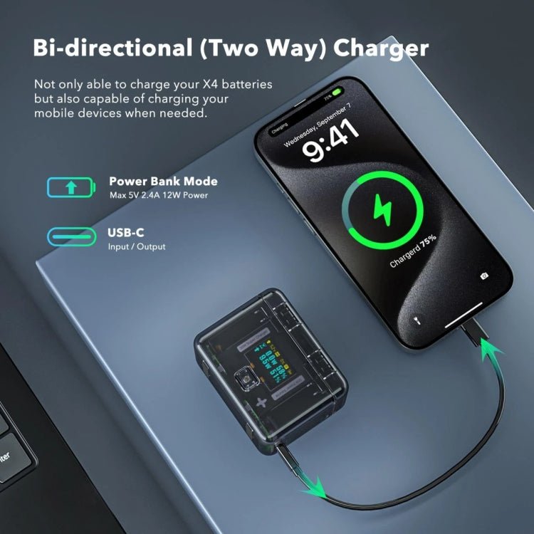 For Insta360 X4 CYNOVA Two - Way Charging Butler Screen Display Smart Charging Box - ORIWHIZCYNOVADJI & Insta360 AccessoriesInsta360 X Series