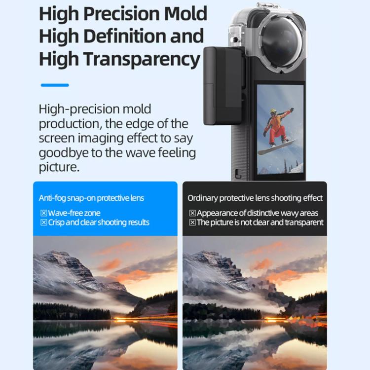 For Insta360 X4 HEPAIL AC37 Lens Anti - fog Snap - on Protective Mirror Front and Rear Lens Protectors, AC37 - ORIWHIZDJI & Insta360 AccessoriesHEPAILInsta360 X Series
