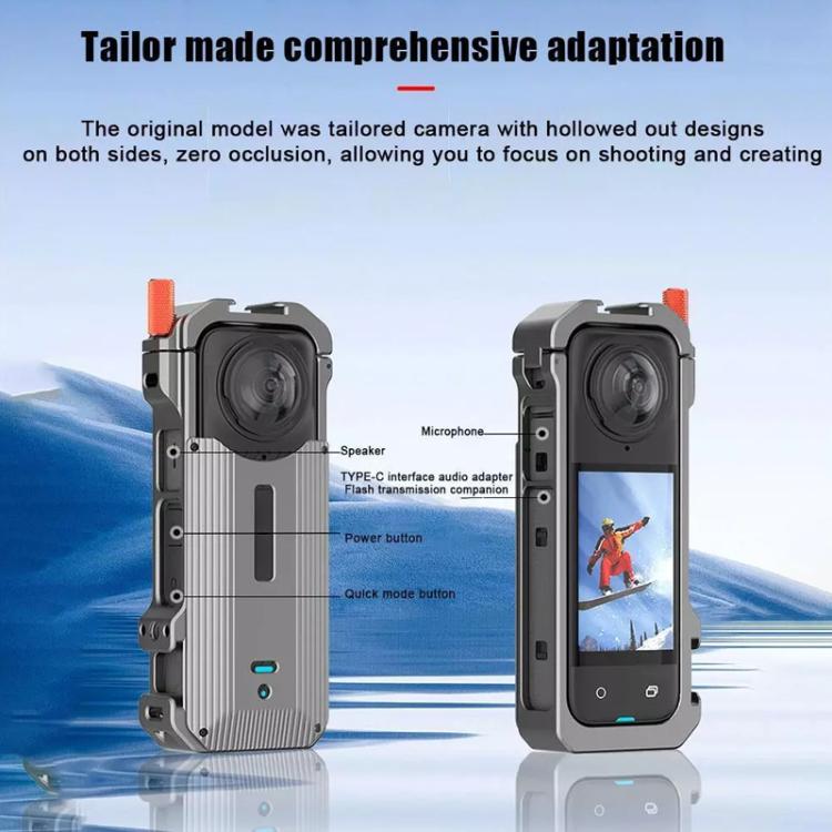 For Insta360 X4 HEPAIL Metal Heat Dissipation Magnetic Rabbit Cage, 0104 - ORIWHIZDJI & Insta360 AccessoriesHEPAILInsta360 X Series