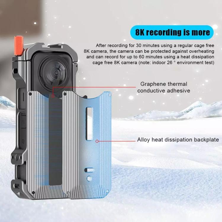 For Insta360 X4 HEPAIL Metal Heat Dissipation Magnetic Rabbit Cage, 0104 - ORIWHIZDJI & Insta360 AccessoriesHEPAILInsta360 X Series