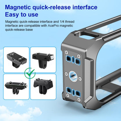For Insta360 X4 PULUZ Aluminum Alloy Protective Cage Rig Expand Cold Shoe Housing Frame, For Insta360 X5 - ORIWHIZDJI & Insta360 AccessoriesInsta360 X SeriesProtection & Cases