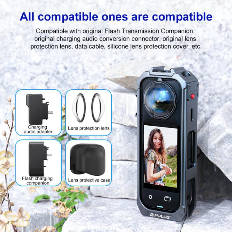 For Insta360 X4 PULUZ Aluminum Alloy Protective Cage Rig Expand Cold Shoe Housing Frame, For Insta360 X5 - ORIWHIZDJI & Insta360 AccessoriesInsta360 X SeriesProtection & Cases