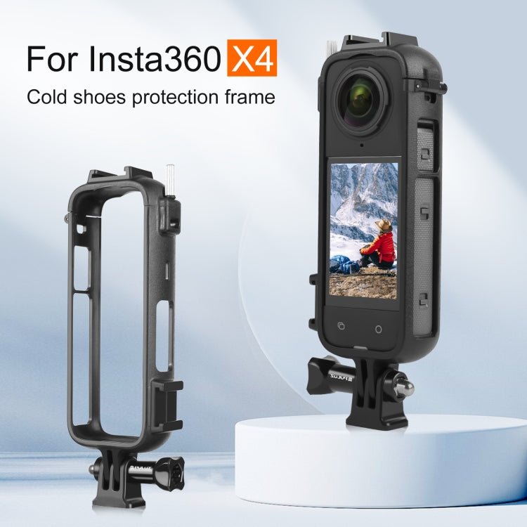For Insta360 X4 PULUZ Cold Shoe PC Plastic Protective Frame with Adapter Mount & Screw, Cold Shoe PC Frame - ORIWHIZDJI & Insta360 AccessoriesInsta360 X SeriesProtection & Cases