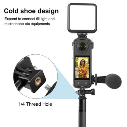 For Insta360 X4 PULUZ Cold Shoe PC Plastic Protective Frame with Adapter Mount & Screw, Cold Shoe PC Frame - ORIWHIZDJI & Insta360 AccessoriesInsta360 X SeriesProtection & Cases