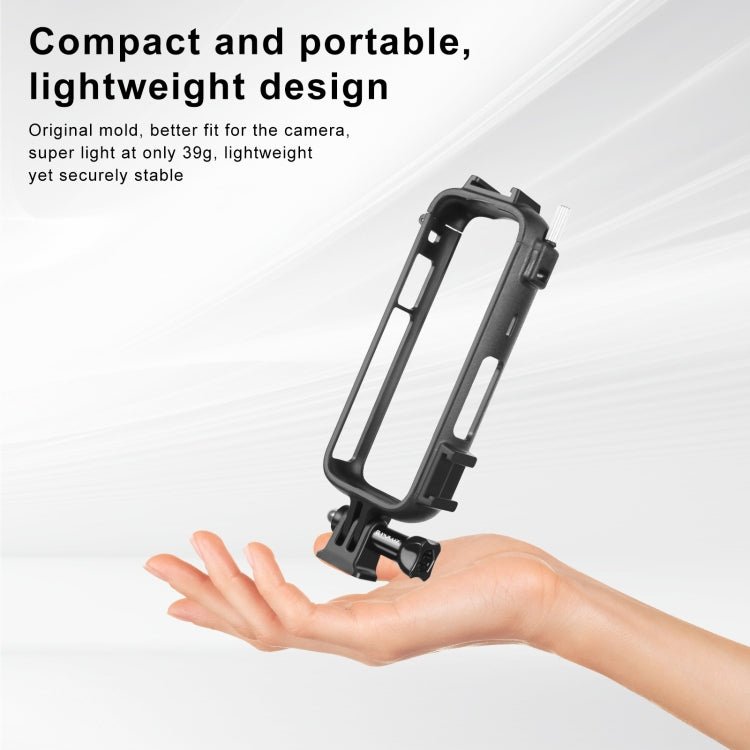 For Insta360 X4 PULUZ Cold Shoe PC Plastic Protective Frame with Adapter Mount & Screw, Cold Shoe PC Frame - ORIWHIZDJI & Insta360 AccessoriesInsta360 X SeriesProtection & Cases