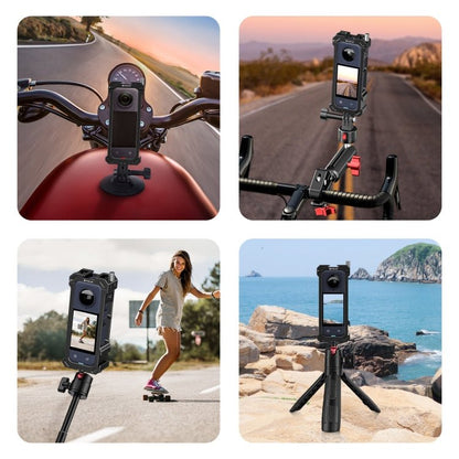For Insta360 X4 PULUZ Metal Protective Cage Rig Housing Frame with Expand Cold Shoe Base & Tripod Adapter, Cold Shoe Metal Cage - ORIWHIZDJI & Insta360 AccessoriesInsta360 X SeriesProtection & Cases