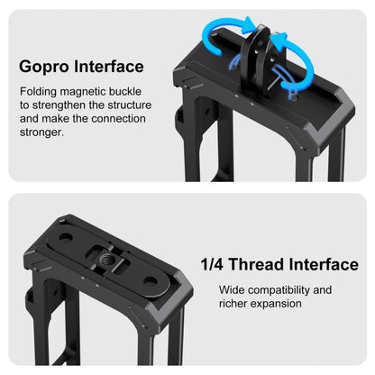 For Insta360 X4 PULUZ Metal Protective Cage Rig Housing Frame with Expand Cold Shoe Base & Tripod Adapter, Cold Shoe Metal Cage - ORIWHIZDJI & Insta360 AccessoriesInsta360 X SeriesProtection & Cases