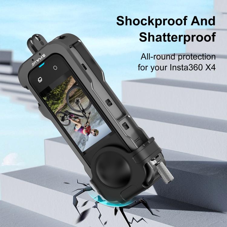 For Insta360 X4 PULUZ Metal Protective Cage Rig Housing Frame with Lens Cover, For Insta360 X4 - ORIWHIZDJI & Insta360 AccessoriesInsta360 X SeriesProtection & Cases