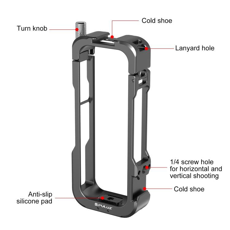 For Insta360 X4 PULUZ Metal Protective Cage Rig Housing Frame with Lens Cover, For Insta360 X4 - ORIWHIZDJI & Insta360 AccessoriesInsta360 X SeriesProtection & Cases