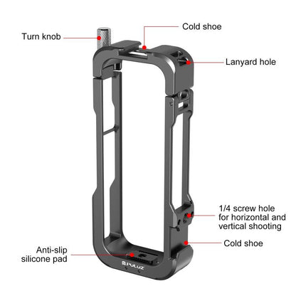 For Insta360 X4 PULUZ Metal Protective Cage Rig Housing Frame with Lens Cover, For Insta360 X4 - ORIWHIZDJI & Insta360 AccessoriesInsta360 X SeriesProtection & Cases