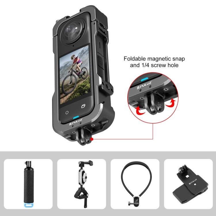 For Insta360 X4 PULUZ Metal Protective Cage Rig Housing Frame with Lens Cover, For Insta360 X4 - ORIWHIZDJI & Insta360 AccessoriesInsta360 X SeriesProtection & Cases