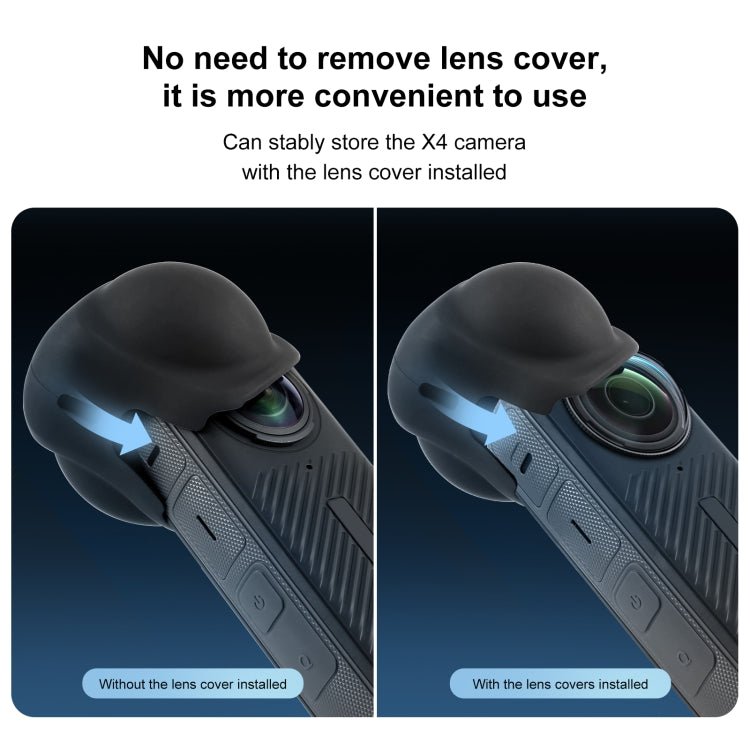 For Insta360 X4 PULUZ Silicone Protective Lens Cover, Lens Cover - ORIWHIZDJI & Insta360 AccessoriesInsta360 X SeriesProtection & Cases