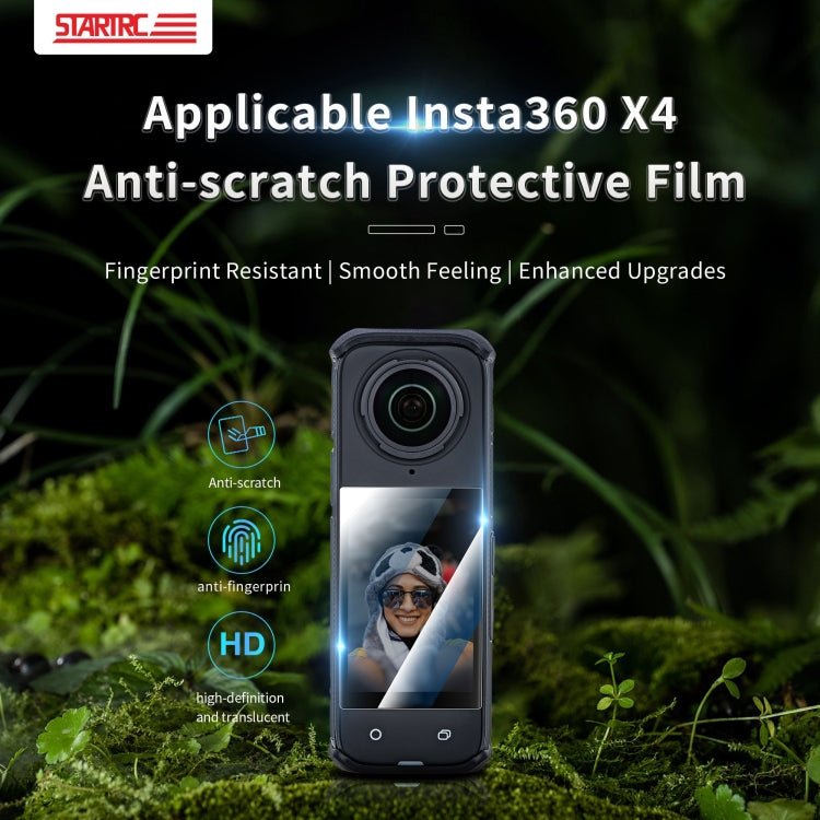 For Insta360 X4 STARTRC 2pcs HD Tempered Glass Film, For Insta360 X4 - ORIWHIZDJI & Insta360 AccessoriesInsta360 X SeriesProtection & Cases