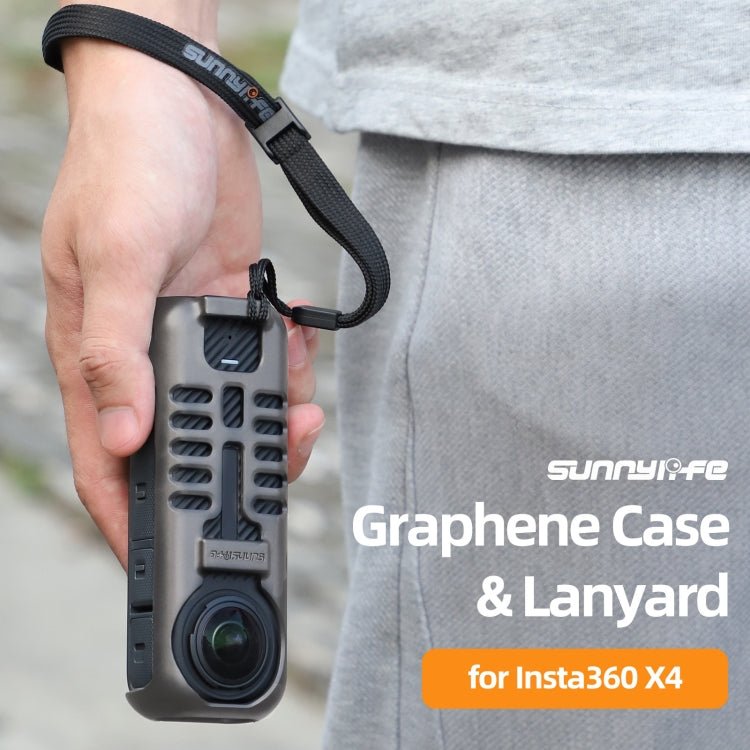 For Insta360 X4 Sunnylife Graphene Case High Thermal Conductivity Protective Case with Hand Strap, Graphene Case - ORIWHIZDJI & Insta360 AccessoriesInsta360 X SeriesProtection & Cases