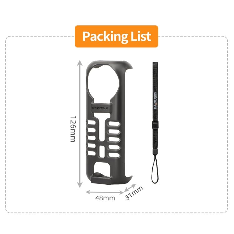 For Insta360 X4 Sunnylife Graphene Case High Thermal Conductivity Protective Case with Hand Strap, Graphene Case - ORIWHIZDJI & Insta360 AccessoriesInsta360 X SeriesProtection & Cases
