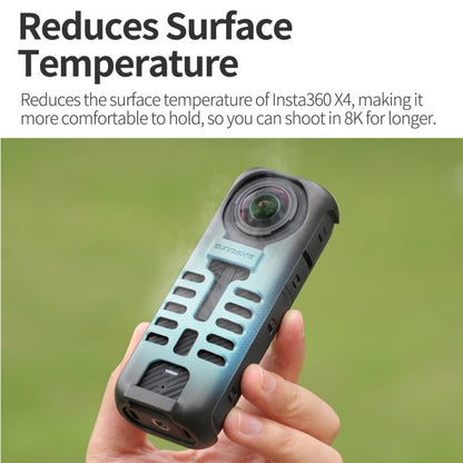 For Insta360 X4 Sunnylife Graphene Case High Thermal Conductivity Protective Case with Hand Strap, Graphene Case - ORIWHIZDJI & Insta360 AccessoriesInsta360 X SeriesProtection & Cases