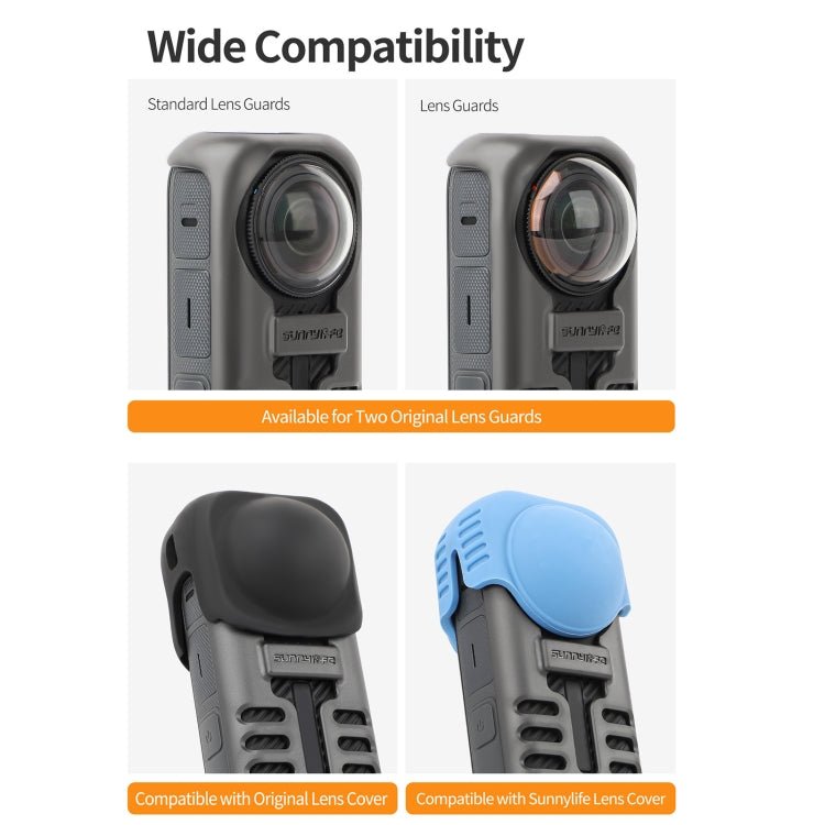 For Insta360 X4 Sunnylife Graphene Case High Thermal Conductivity Protective Case with Hand Strap, Graphene Case - ORIWHIZDJI & Insta360 AccessoriesInsta360 X SeriesProtection & Cases
