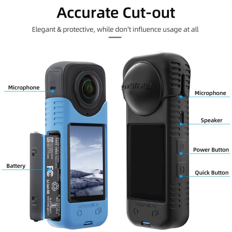 For Insta360 X4 / X5 Sunnylife Silicone Shockproof Case, Lens Cover, Lens Body Cover Kit - ORIWHIZDJI & Insta360 AccessoriesInsta360 X SeriesProtection & Cases