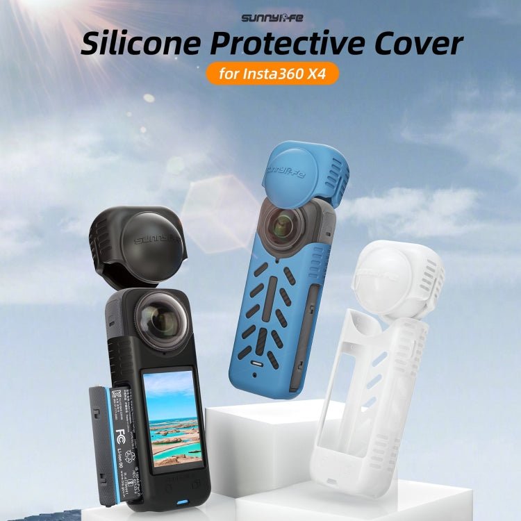 For Insta360 X4 / X5 Sunnylife Silicone Shockproof Case, Lens Cover, Lens Body Cover Kit - ORIWHIZDJI & Insta360 AccessoriesInsta360 X SeriesProtection & Cases