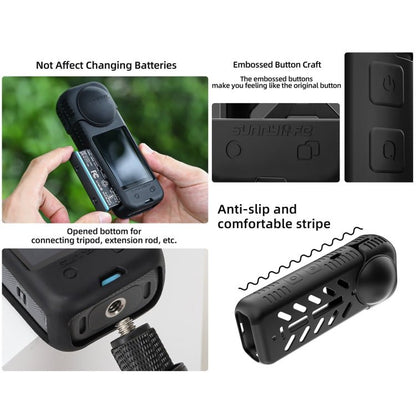 For Insta360 X4 / X5 Sunnylife Silicone Shockproof Case, Lens Cover, Lens Body Cover Kit - ORIWHIZDJI & Insta360 AccessoriesInsta360 X SeriesProtection & Cases