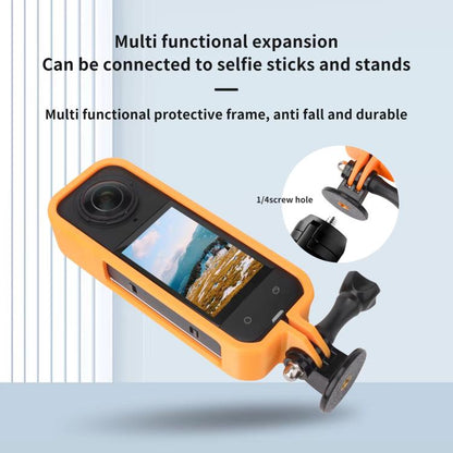 For Insta360 X5 360 Camera CQT Expandable Protective Cage Shockproof Case, Vertical Black, Horizontal Black, Vertical Orange, Horizontal Orange - ORIWHIZCQTDJI & Insta360 AccessoriesInsta360 X Series