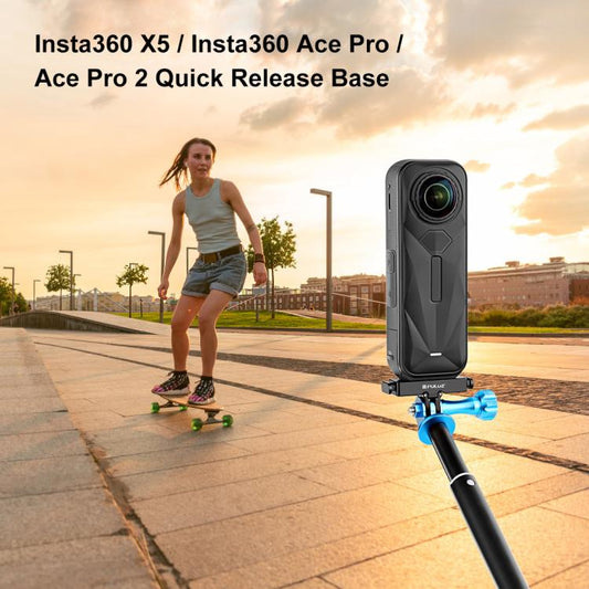 حامل محول قاعدة التحرير السريع المصنوع من الألومنيوم من PULUZ Aviation لكاميرات Insta360 X5 / Ace Pro / Pro 2، قاعدة تحرير سريع من الألومنيوم - ملحقات ORIWHIZDJI وInsta360، حوامل سلسلة Insta360 X