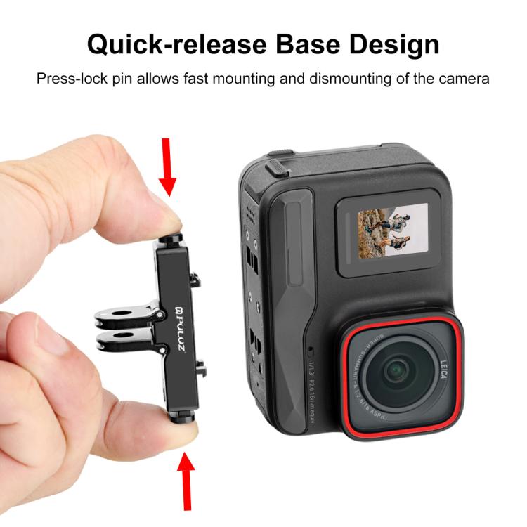For Insta360 X5 / Ace Pro / Pro 2 PULUZ Aviation Aluminum Quick Release Base Adapter Bracket, Aluminum Quick Release Base - ORIWHIZDJI & Insta360 AccessoriesInsta360 X SeriesMounts