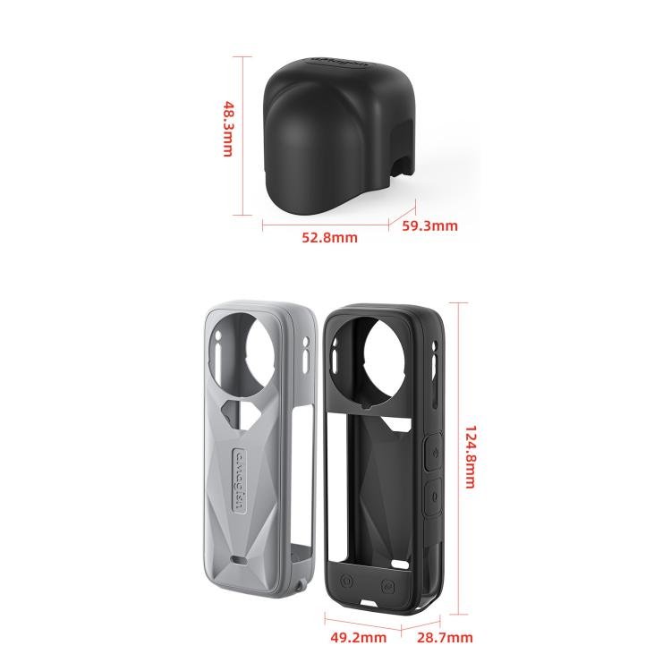 For Insta360 X5 Action Camera Protective Accessories, aMagisn Body Case+Lens Cap Black, aMagisn Body Case+Lens Cap Gray, aMagisn Body Case Black, aMagisn Body Case Gray - ORIWHIZaMagisnDJI & Insta360 AccessoriesInsta360 X Series