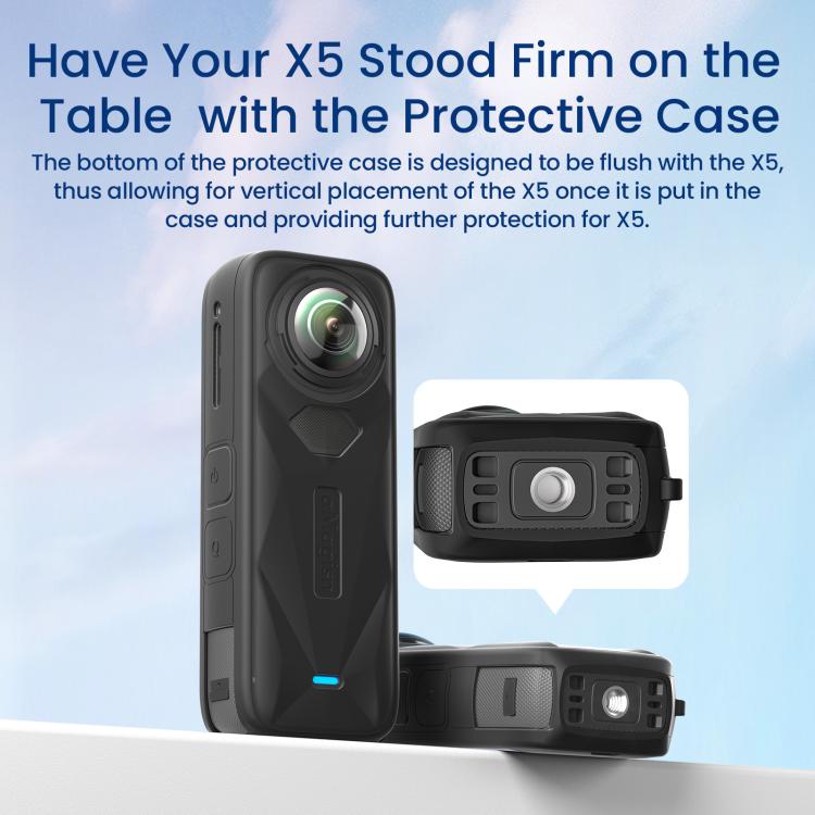 For Insta360 X5 Action Camera Protective Accessories, aMagisn Body Case+Lens Cap Black, aMagisn Body Case+Lens Cap Gray, aMagisn Body Case Black, aMagisn Body Case Gray - ORIWHIZaMagisnDJI & Insta360 AccessoriesInsta360 X Series