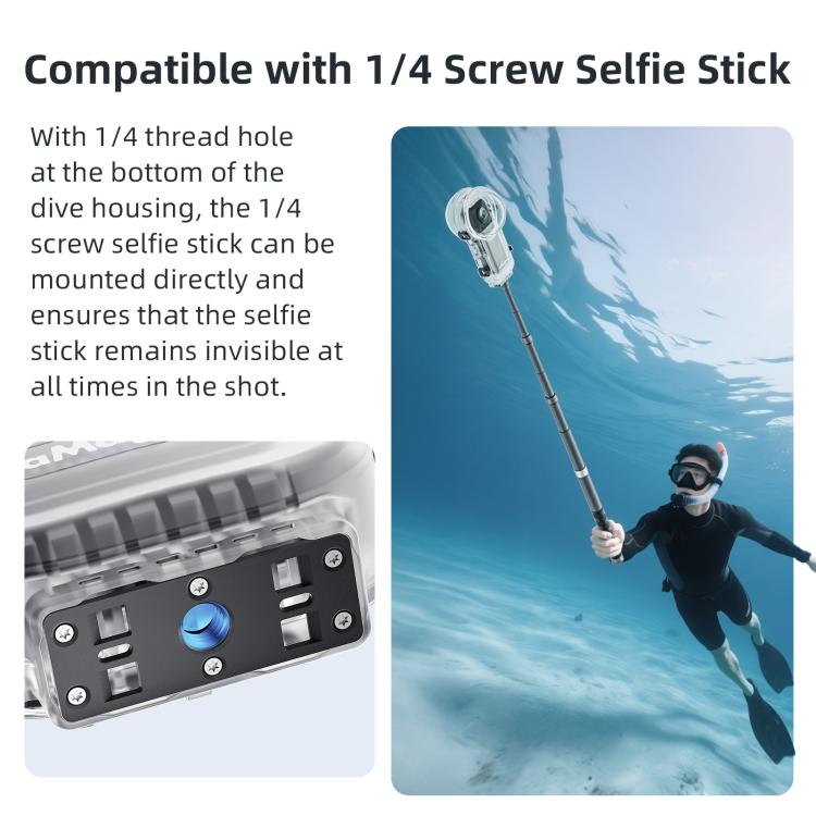 For Insta360 X5 AMagisn 60m/196ft Diving Case Quick - Release Full Invisible Waterproof Underwater Housing - ORIWHIZaMagisnDJI & Insta360 AccessoriesInsta360 X Series