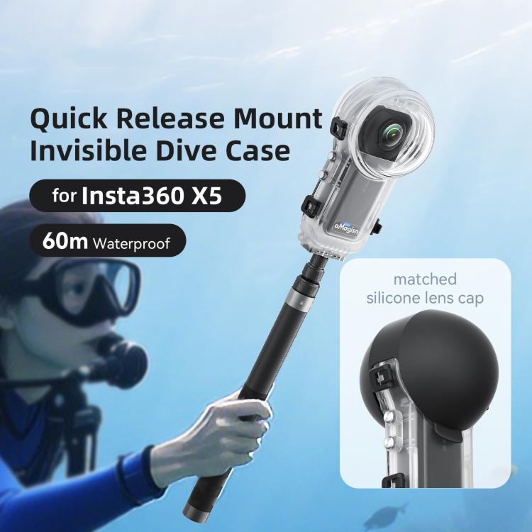 For Insta360 X5 AMagisn 60m/196ft Diving Case Quick - Release Full Invisible Waterproof Underwater Housing - ORIWHIZaMagisnDJI & Insta360 AccessoriesInsta360 X Series