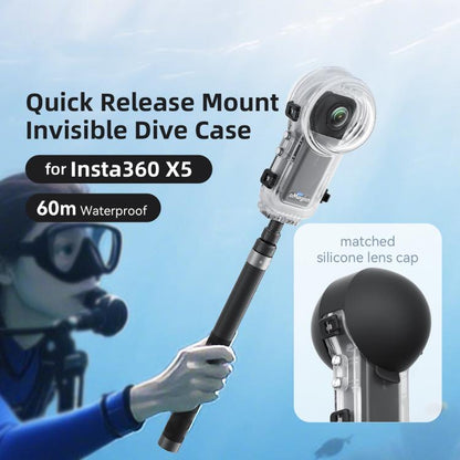 For Insta360 X5 AMagisn 60m/196ft Diving Case Quick - Release Full Invisible Waterproof Underwater Housing - ORIWHIZaMagisnDJI & Insta360 AccessoriesInsta360 X Series